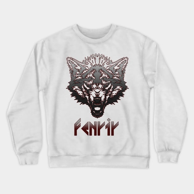 Fenrir Viking Wolf  Norse mythology Crewneck Sweatshirt by KrasiStaleva